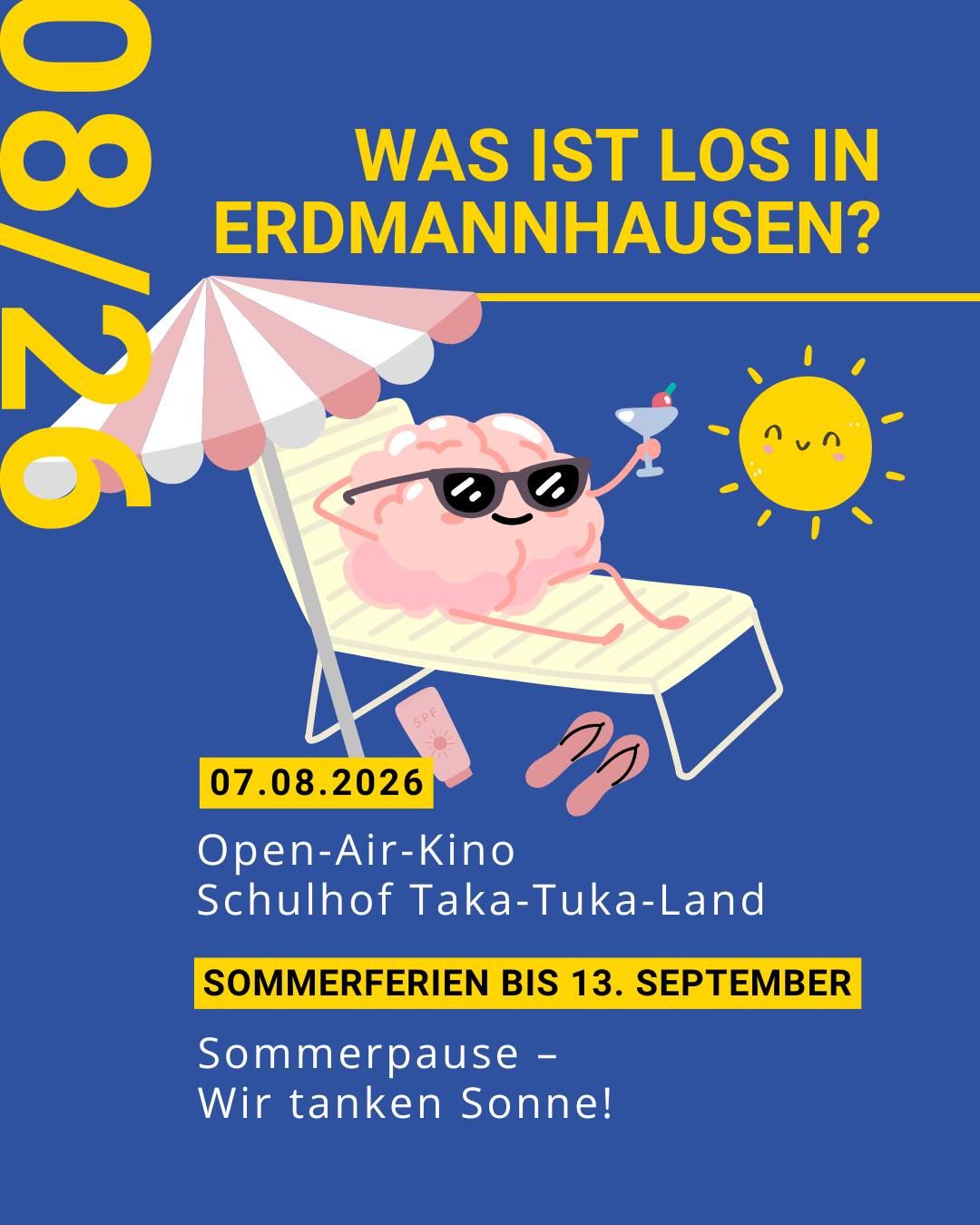 ☀️ Sommerpause in Erdmannhausen – Wir genießen die Ferien! 😎🌻

Liebe Bürgerinnen und Bürger,

im August wird es bei uns...